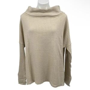 Free People Cream Cowl Neck Sweater